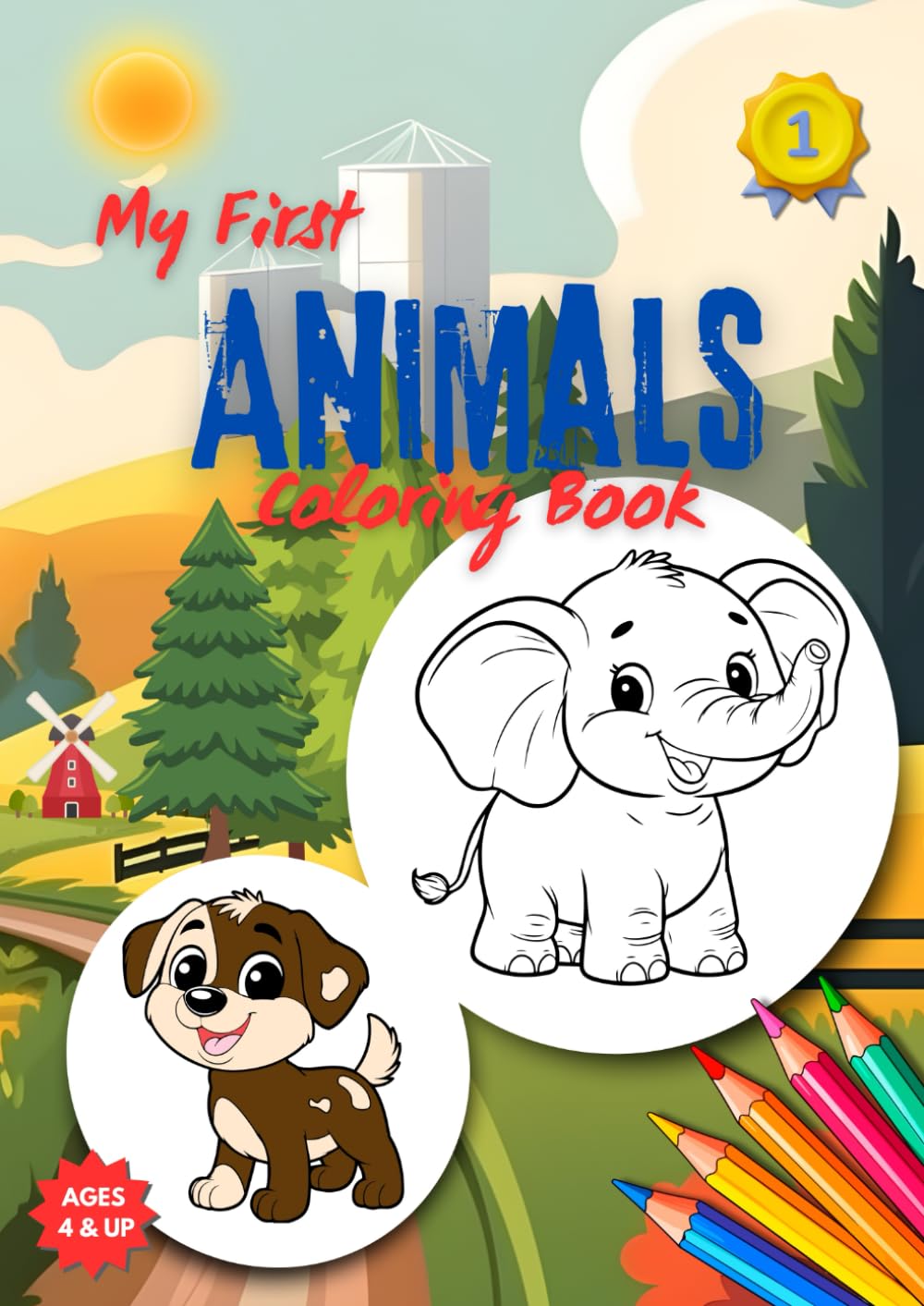 Cover of 'Animals Coloring Book with Samples'
